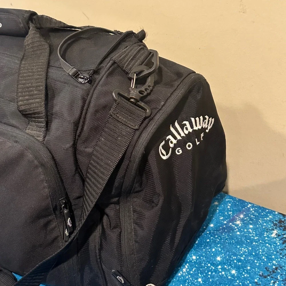 Callaway Golf Duffel Bag Black Travel Gym Weekender Shoulder Strap Large